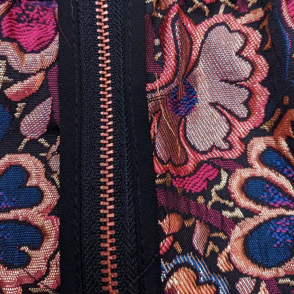 Eyeshadow Metallic Floral A-Line Dress (RIPPED SEAM-SEE DESCRIPTION) - Picture 9 of 11